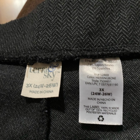 Terra & Sky Women's Herringbone Pattern Dress Pants Size 3X (24W-26W) - Picture 7 of 8